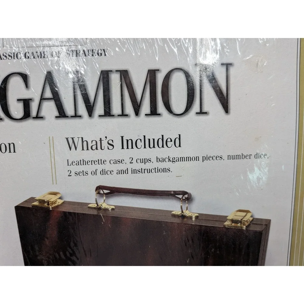 Vintage 2005 Target Backgammon Game Set Leatherette Case Stitched Felt Field NEW